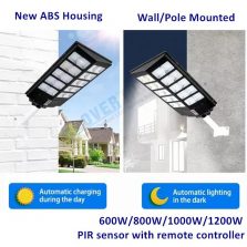 factory wholesale 600w 800w 1000w 1200w solar street light with PIR sensor and remote controller