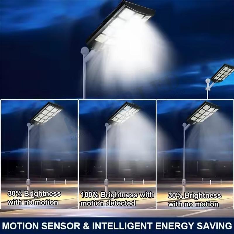 High lumen outdoor waterproof Motion sensor 200w 300w 400w all in one solar street lights (2)