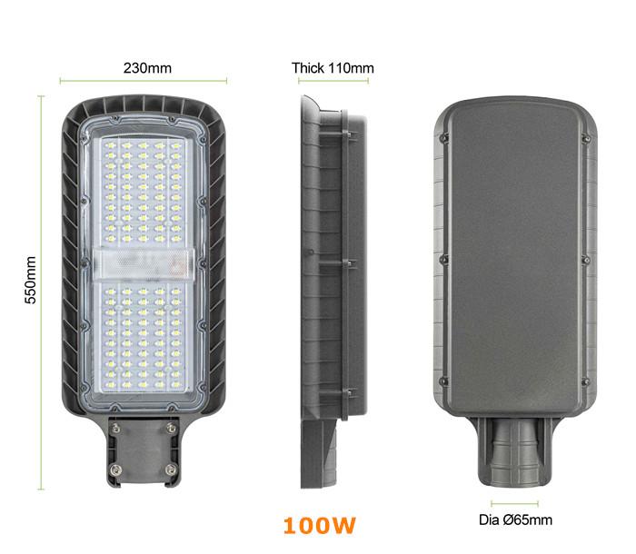 Size for 100W all in two solar street light