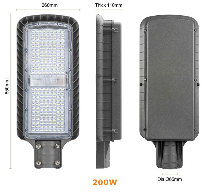 Size for 200W all in two solar street light