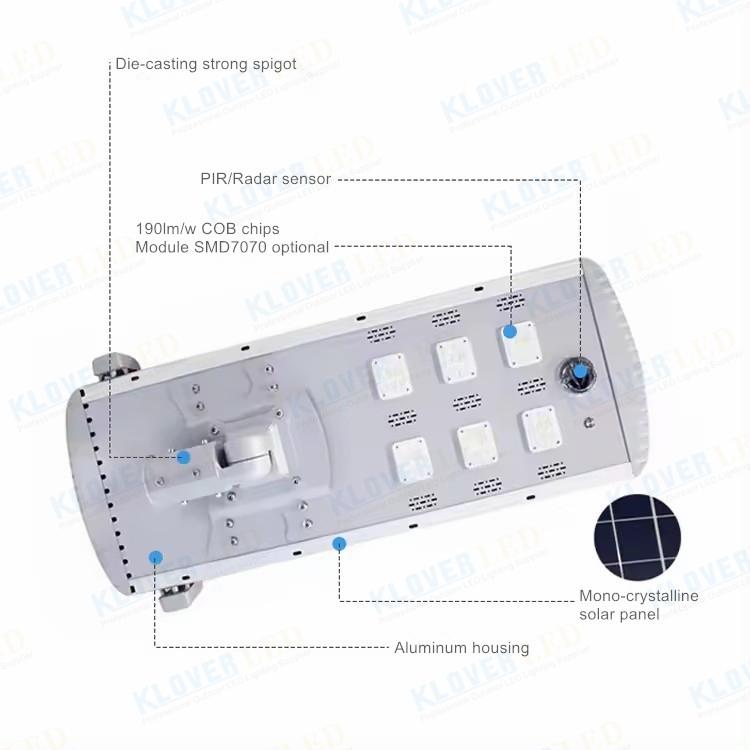 auto cleaning sweeping solar street light with individual auto cleaning kit