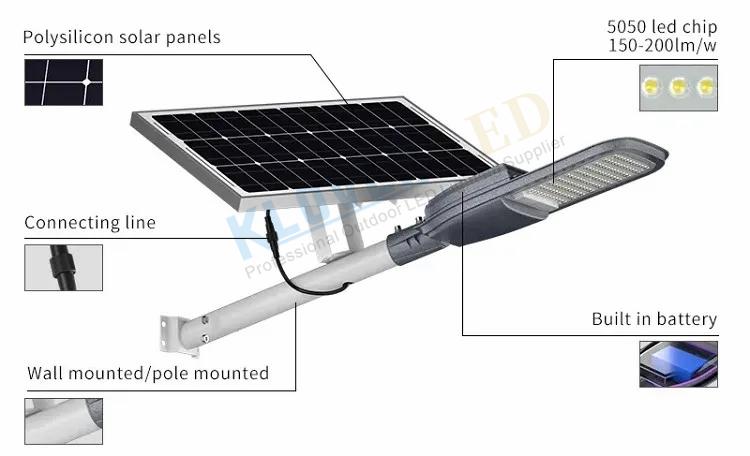 hot sale high lumen 100W 200w 300W 400W all in two solar street light