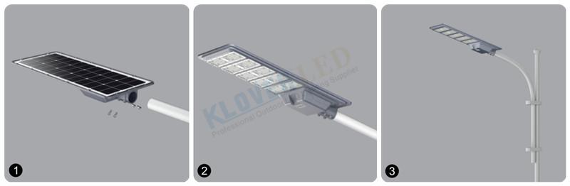 mounting way for all in one solar street light