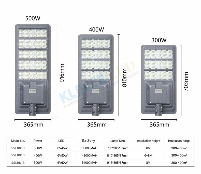 outdoor 300w 400w 500w all in one LED solar street light